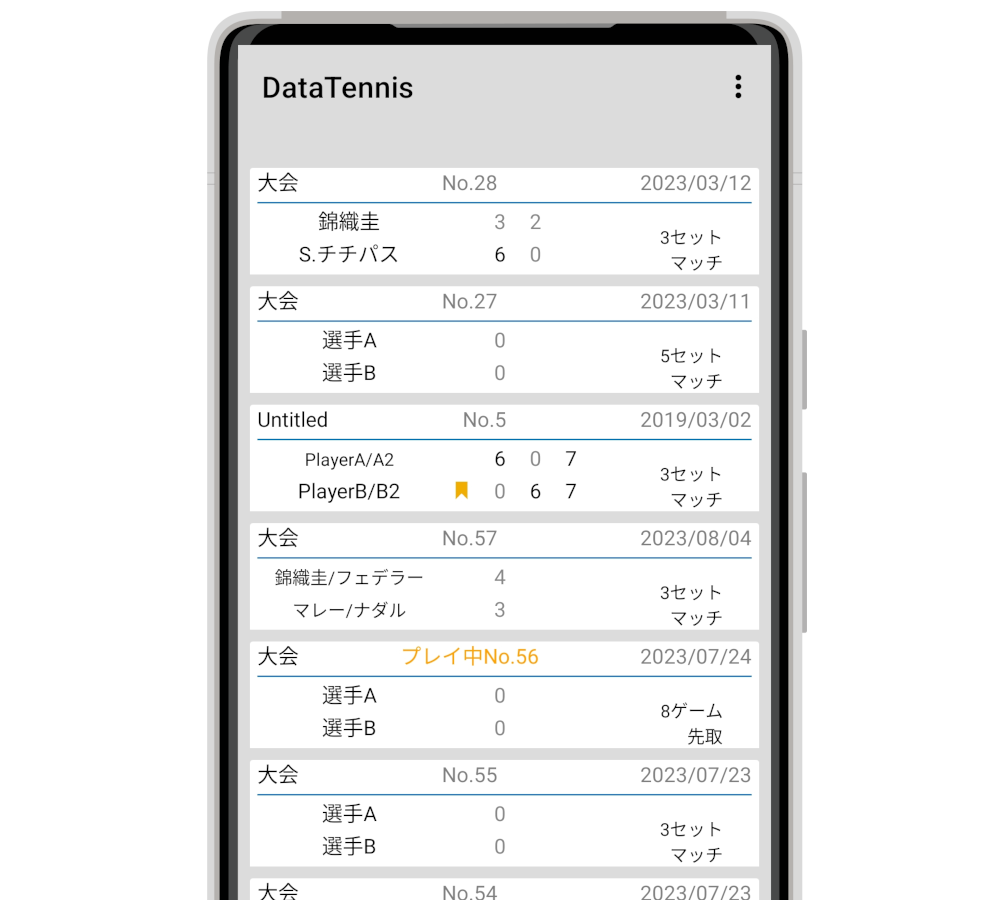 スコア一覧表示画面